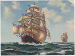 Vintage prints of sailing, ships, boat, marine views